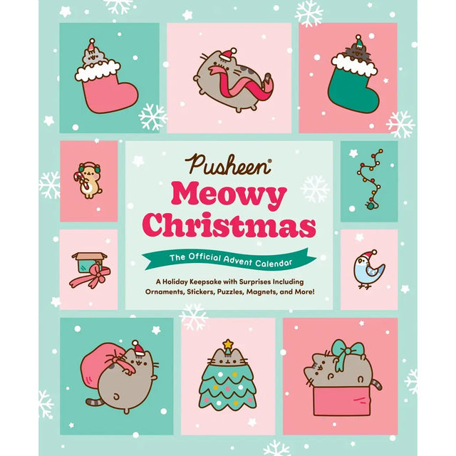 Your Christmas season just got a lot more “meowy” with this officially licensed, first-of-its-kind Pusheen advent calendar. With a Christmas surprise hiding in each of the 25 pockets, there is something here to make every Pusheen fan feel all the holiday joy.

25 Pockets of Surprises: Each window includes a new delight for each day, including 4 puffy stickers, 4 magnets, 4 ornaments, 4 mini greeting cards and envelopes, 4 pins, 2 mini puzzles (each with 20 pieces), 2 magnetic page clips, and 1 illustrated m