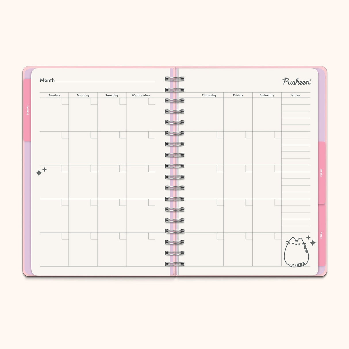 Pusheen Sparkles Undated Tri-Tab Planner