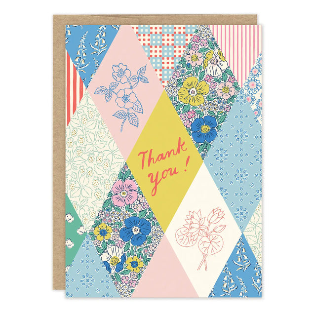 Quilt Thank You Card

Inside verse: So very much!

• Size: A6, 4.6" x 6.4"
• Illustrated by Emily Taylor
• Full-color inside
• Foil treatment
• Paired with a Brown Kraft envelope
• Printed in the USA on high-quality recycled post-consumer waste paper
• Pre-priced

About the Artist: Emily Taylor draws and daydreams from her studio in a tiny town north of Toronto, Canada. Her work is best known for its feel of modern nostalgia, its painterly linework and joyful colors. Emily is inspired most by walks in natur