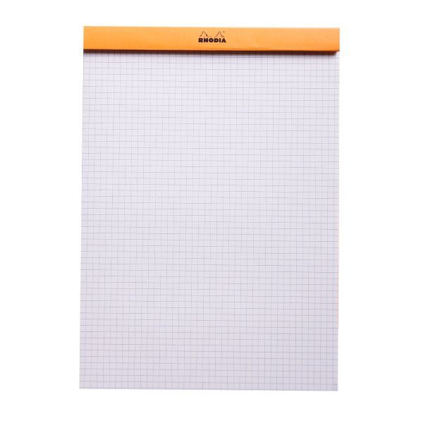 Rhodia's iconic staple-bound pad, now available in three distinct new colors: Azure, Peacock, and Plum.

Made in France
Size: 8.25 x 11.75""

80gsm ultra white paper, graph grid
Fountain pen and marker friendly
80 microperforated pages
Cardboard underside provides a firm writing surface

Includes 1 Notepad. Cover color is selected at random.