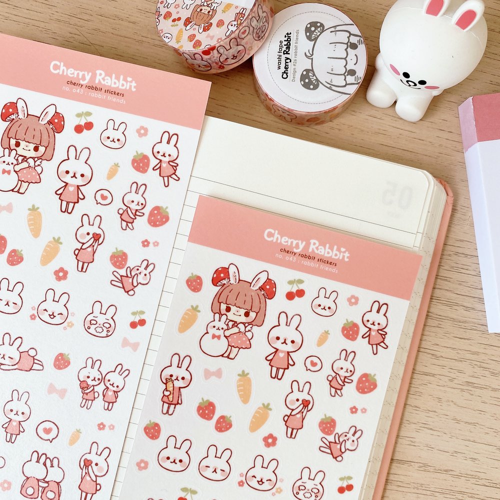 Rabbit Friends Sticker Sheet