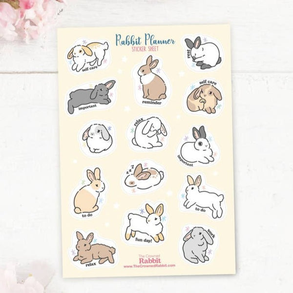 Rabbit Planner Vinyl Sticker Sheet