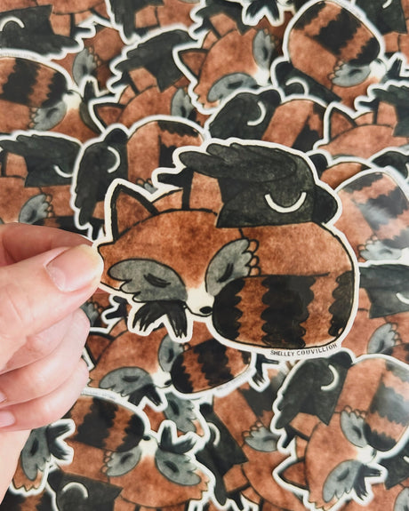 Shelley Couvillion - Raccoon & Crow Forest Vinyl Sticker
