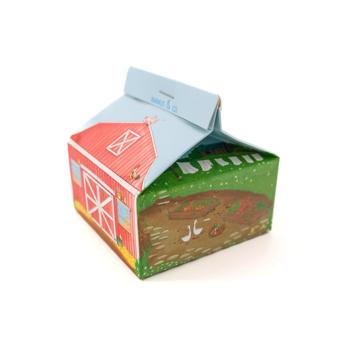 Ramus &amp; Co. - Farm Life Note Carton

Fresh notes, served daily! This Ramus &amp; Co. mini carton comes filled with 200 handy 3×3 inch paper notes (in four different designs!), perfect for quick lists, messages, and bright ideas.

Simply remove the perforated door on the front for quick access whenever inspiration strikes. Equal parts practical and gift-able, it’s a cheerful addition to any desk, kitchen counter, or workspace!

4 x 4 inch note carton holder
(200) 3 x 3 inch paper notes
4 unique note desi