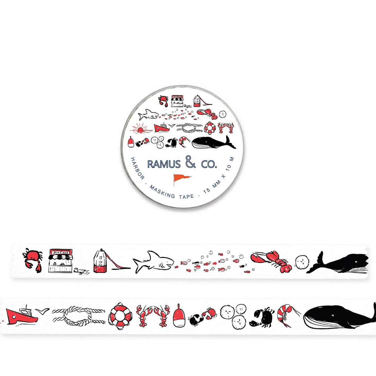 Ramus &amp; Co. - Harbor Washi Tape

10 meters of lovable masking tape. A fashionable embellishment for projects, planners, notebooks, notecards, greeting cards, envelopes and invitations. Ramus &amp; Co. masking tape is safe to use on walls, tables, refrigerators, doors and windows. Irresistible designs that will find their way onto everything. Perfect for crafting and gifting!

15mm x 10m
Adhesive tape roll,
Shrink wrapped with unique label
Designed in USA, imported.

By Ramus &amp; Co.