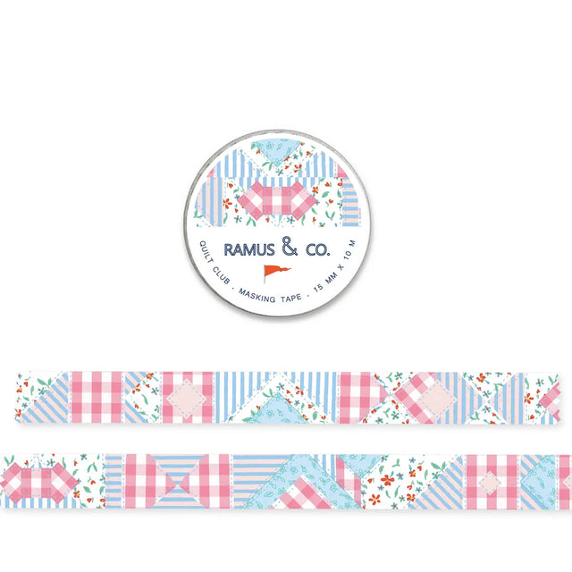 Ramus &amp; Co. - Quilt Club Washi Tape

10 meters of lovable masking tape. A fashionable embellishment for projects, planners, notebooks, notecards, greeting cards, envelopes and invitations. Ramus &amp; Co. masking tape is safe to use on walls, tables, refrigerators, doors and windows. Irresistible designs that will find their way onto everything. Perfect for crafting and gifting!

15mm x 10m
Adhesive tape roll,
Shrink wrapped with unique label
Designed in USA, imported.

By Ramus &amp; Co.