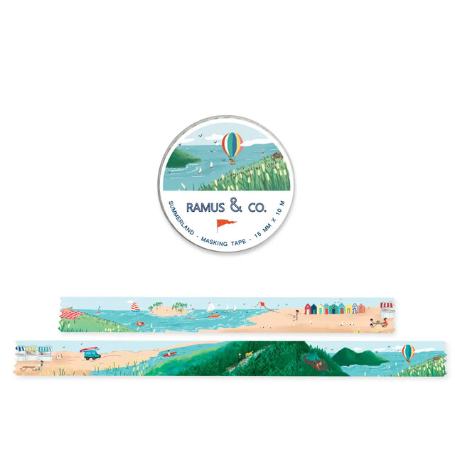 Ramus &amp; Co. - Summerland&nbsp;Washi Tape

10 meters of lovable masking tape. A fashionable embellishment for projects, planners, notebooks, notecards, greeting cards, envelopes and invitations. Ramus &amp; Co. masking tape is safe to use on walls, tables, refrigerators, doors and windows. Irresistible designs that will find their way onto everything. Perfect for crafting and gifting!

15mm x 10m
Adhesive tape roll,
Shrink wrapped with unique label
Designed in USA, imported.

By Ramus &amp; Co.