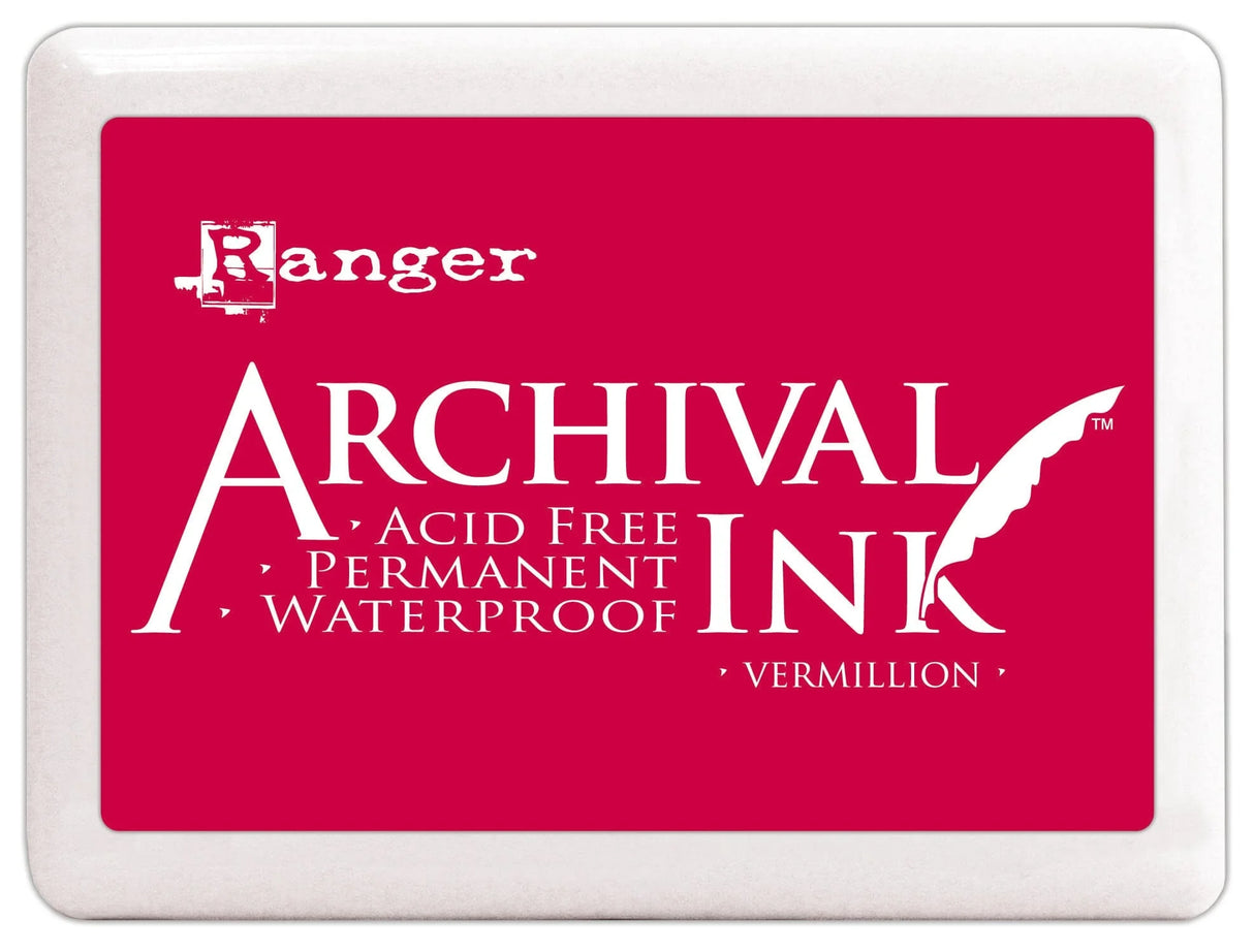 Ranger Archival Ink Jumbo InkPad - Vermillion

Archival Inks™ provide long-lasting stamping results that are permanent on many surfaces. Get a crisp image that doesn't bleed over water-based inks and markers, acrylic paint, watercolors, Tim Holtz® Alcohol Ink and more.
