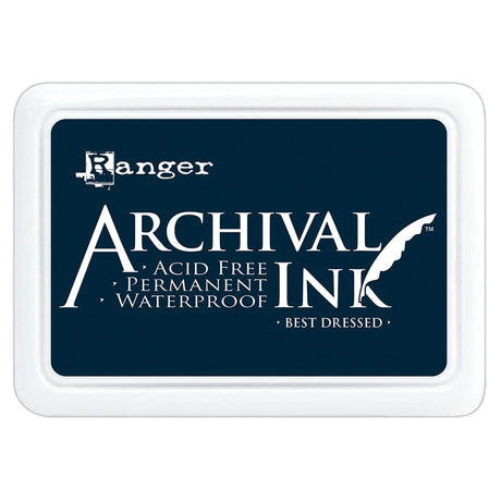 Ranger Archival Ink Pad - Best Dressed

Archival Inks™ provide lasting stamping results that are permanent on many surfaces. Get a crisp image that doesn't bleed over water-based inks, markers, acrylic paint, watercolors, and more. Pads can be easily re-inked with the coordinating Archival Ink Re-Inker.