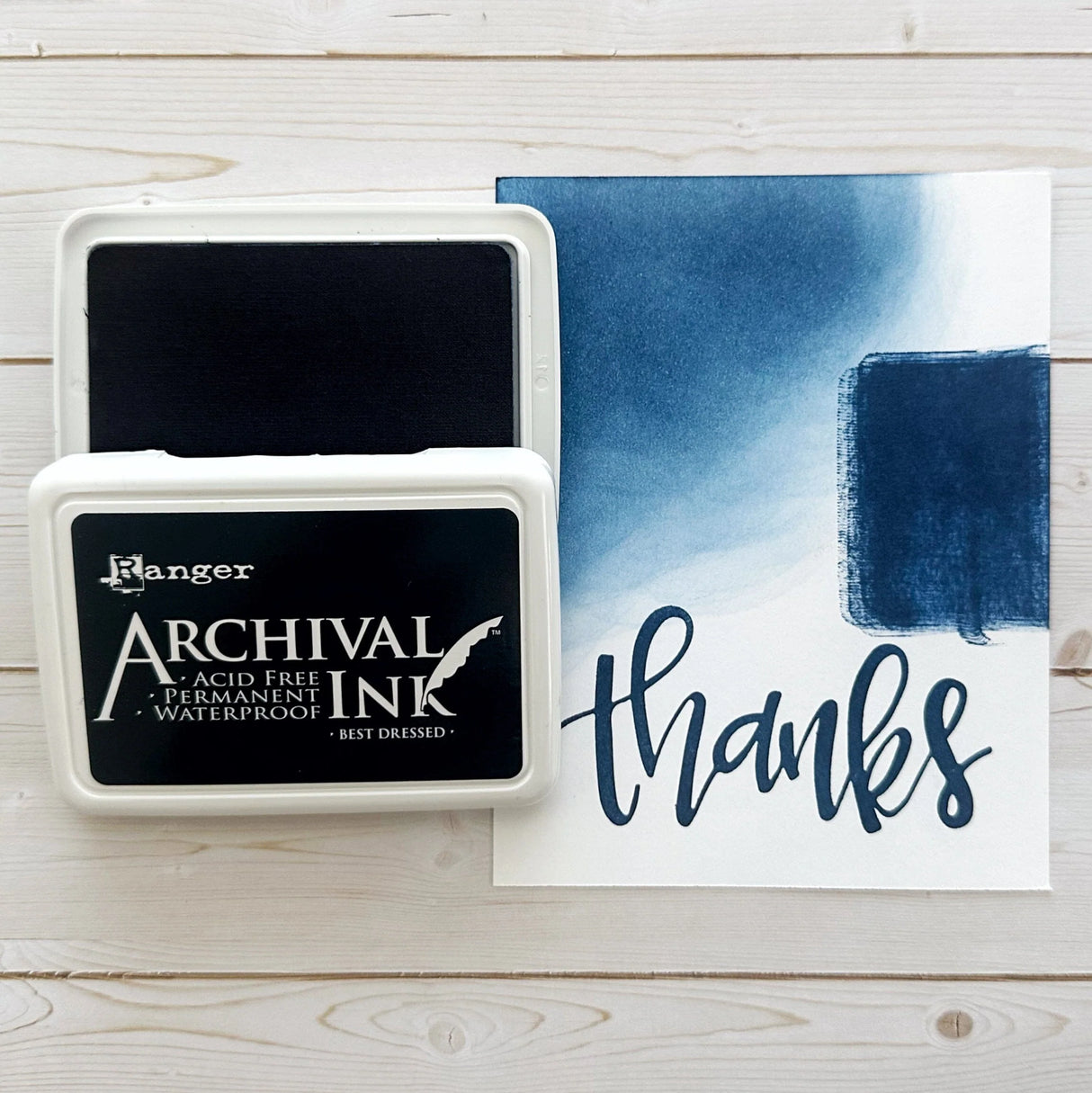 Ranger Archival Ink Pad - Best Dressed

Archival Inks™ provide lasting stamping results that are permanent on many surfaces. Get a crisp image that doesn't bleed over water-based inks, markers, acrylic paint, watercolors, and more. Pads can be easily re-inked with the coordinating Archival Ink Re-Inker.