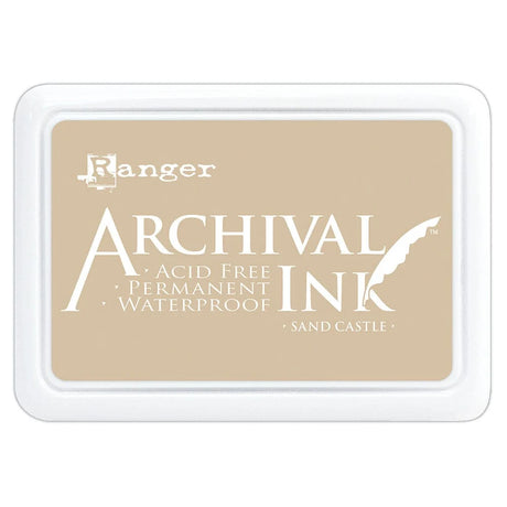 Ranger Archival Ink Pad - Sand Castle

Archival Inks™ provide lasting stamping results that are permanent on many surfaces. Get a crisp image that doesn't bleed over water-based inks, markers, acrylic paint, watercolors, and more. Pads can be easily re-inked with the coordinating Archival Ink Re-Inker.