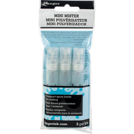 Use for applying water, inks, paints, alcohol, ink resist and much more to your paper crafts and even your textiles. Great for backgrounds with Distress Inks, set Perfect Pearls, activate watercolor paints and pencils, create faux stamped watercolor images, make paint glaze designs work with polymer and metal clays and so much more! Mini Misters can be filled with dye inks, resist inks, Adirondack Color Wash and even stamp cleaners. Compact, portable, more ergonomic than spray bottles. Misters are made of t