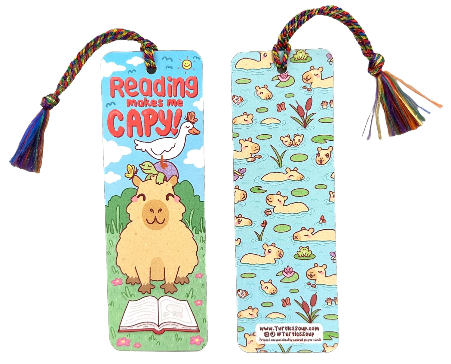 Hold your spot in style with our fun and funky bookmark collection! Whether you prefer romance, fantasy, or science fiction, our bookmarks will fit perfectly between the pages of your favorite novel.

🐢 Bookmark is printed on sustainably-sourced premium ultra-thick card stock with soft-touch matte texture

🐢 Unique design on the front and back

🐢 Bookmark measures 2" x 6"

🐢 Copyright © 2025 Turtle's Soup. All Rights Reserved.