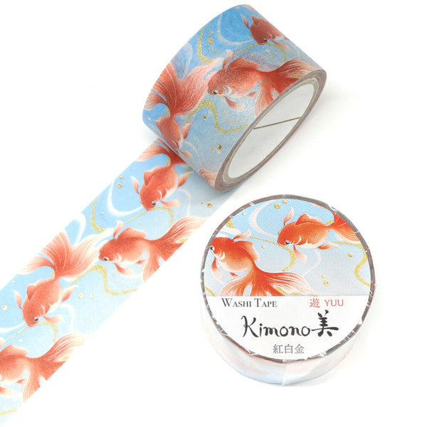 Red & White Gold Fish Washi Tape Wide