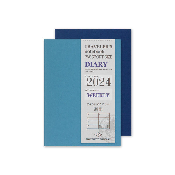 This is 2024 Weekly Diary Refill for TRAVELER'S notebook Passport Size. There is ample space for each day of the week to jot down notes, appointments, or other tasks. It is also suitable for use as a mini diary where you can write down things that happen daily.