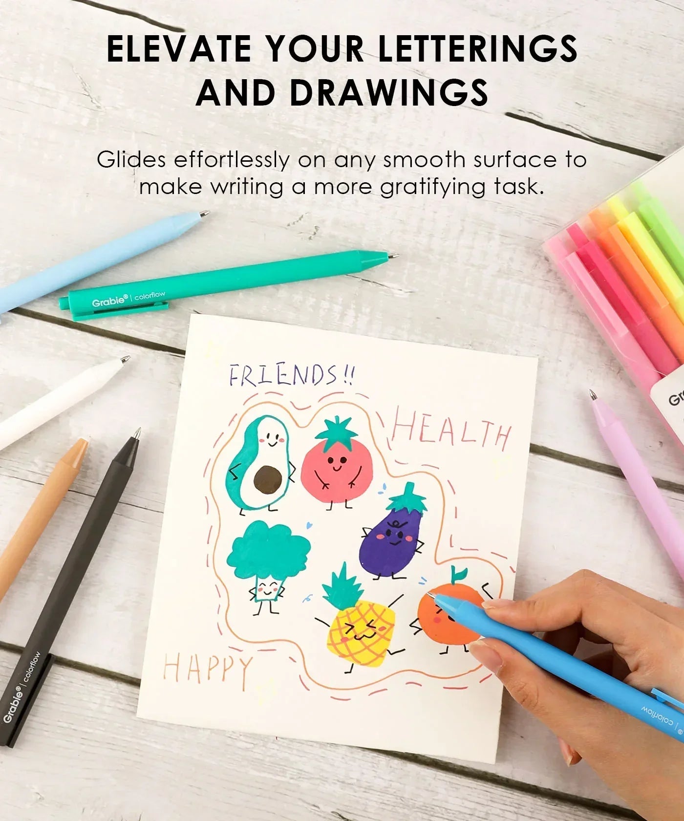 Discover our Retractable Colorflow Acrylic Gel Pen Set with 12 vibrant colors and anti-dry acrylic ink for smooth writing on any paper. Perfect for journaling, doodling, and coloring, these pens provide precision for all your creative projects.