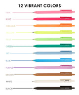 Discover our Retractable Colorflow Acrylic Gel Pen Set with 12 vibrant colors and anti-dry acrylic ink for smooth writing on any paper. Perfect for journaling, doodling, and coloring, these pens provide precision for all your creative projects.