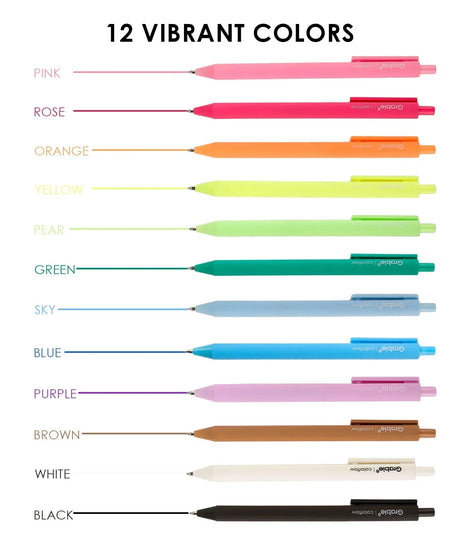 Discover our Retractable Colorflow Acrylic Gel Pen Set with 12 vibrant colors and anti-dry acrylic ink for smooth writing on any paper. Perfect for journaling, doodling, and coloring, these pens provide precision for all your creative projects.