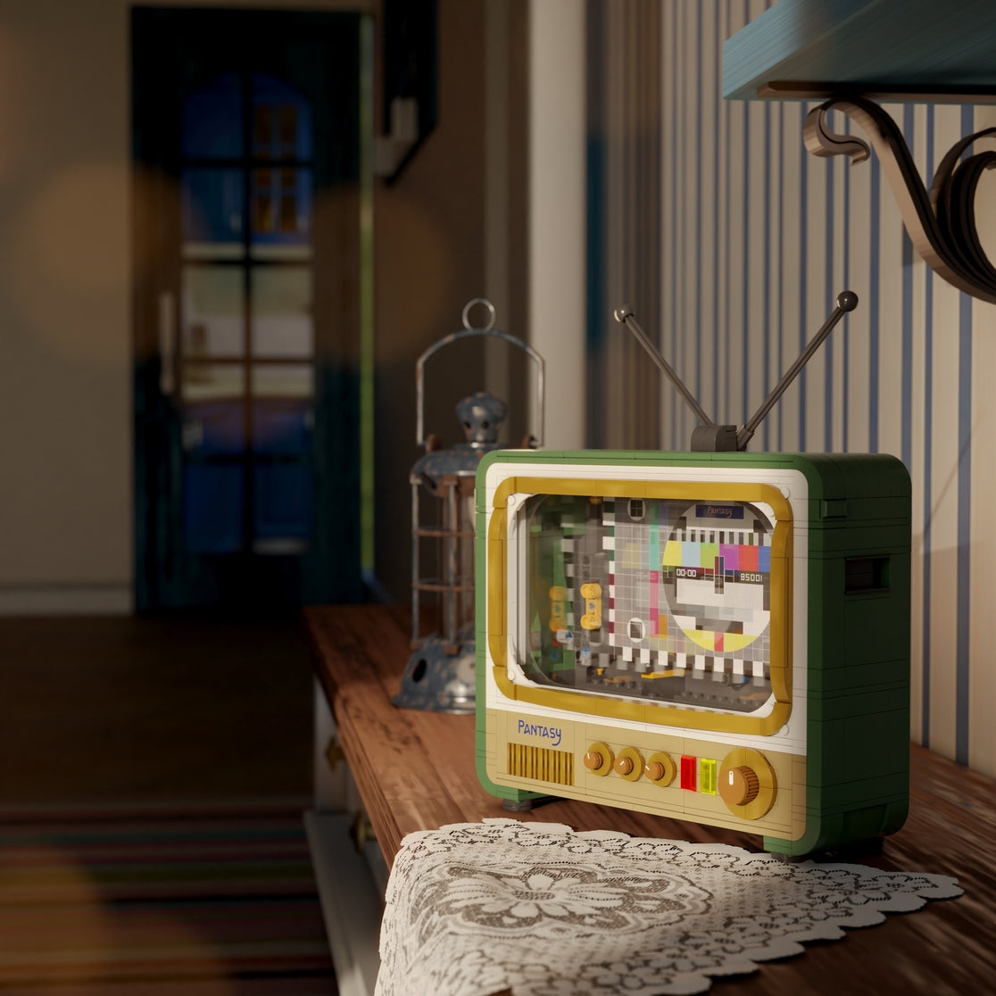 Retro Nostalgic Tv Building Bricks