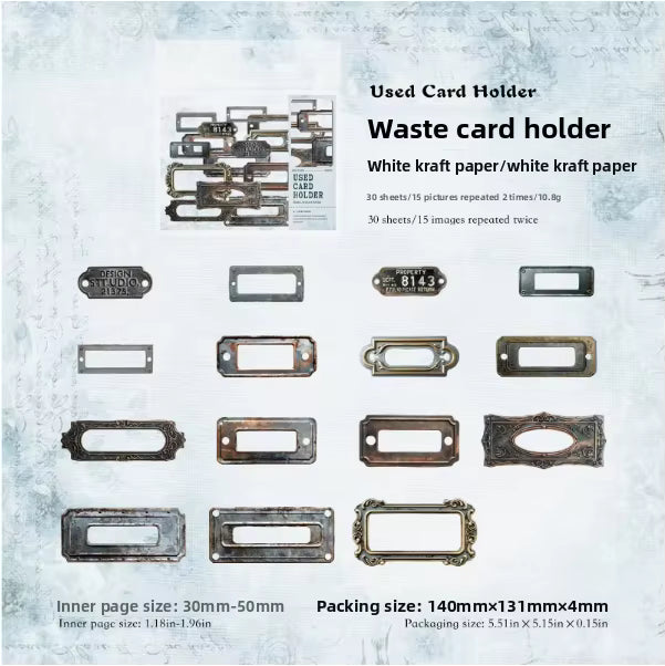 Classic retro card slot with vintage texture stickers that instantly transform your pages into a retro style. These can be used creatively and paired with a 3D mechanism to make your handbag full of vintage surprises!