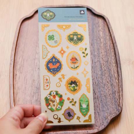 Retro Frames (Gold Foil) Washi Sticker Sheet

Cute decorative stickers for your journal and stationery collection!&nbsp;

Sticker Sheet: 6 x 3 inches
Sticker Sheet Package: 7 x 3 inches
Printed in China
Design © Thousand Skies