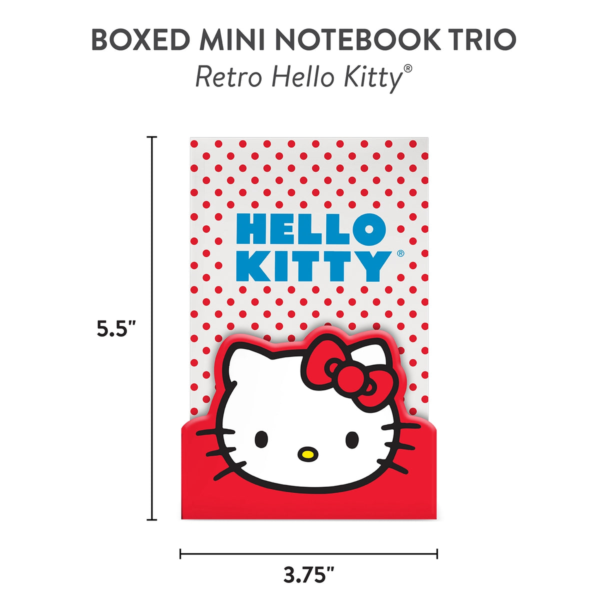 Retro Hello Kitty Boxed Mini Notebook Trio

Jot down your best ideas with the Hello Kitty Boxed Mini Notebook Trio! Tucked inside an adorable Hello Kitty-shaped box, these three mini notebooks each feature a unique design that’s as sweet as can be. The charming box isn’t just for storage—it’s a collectible you’ll want to display! Perfect for doodles, notes, or on-the-go journaling, this set makes a delightful gift for any Hello Kitty fan.