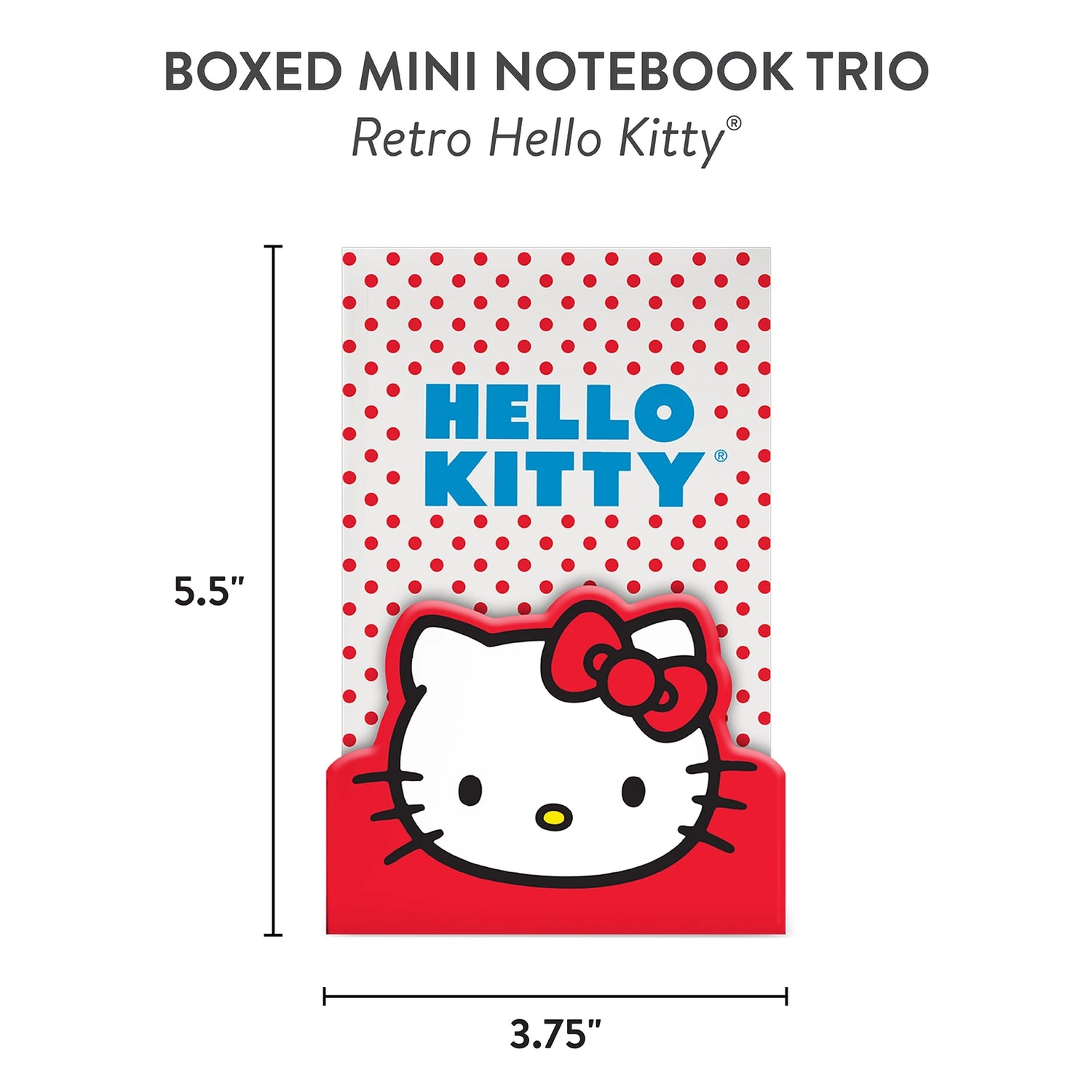 Retro Hello Kitty Boxed Mini Notebook Trio

Jot down your best ideas with the Hello Kitty Boxed Mini Notebook Trio! Tucked inside an adorable Hello Kitty-shaped box, these three mini notebooks each feature a unique design that’s as sweet as can be. The charming box isn’t just for storage—it’s a collectible you’ll want to display! Perfect for doodles, notes, or on-the-go journaling, this set makes a delightful gift for any Hello Kitty fan.