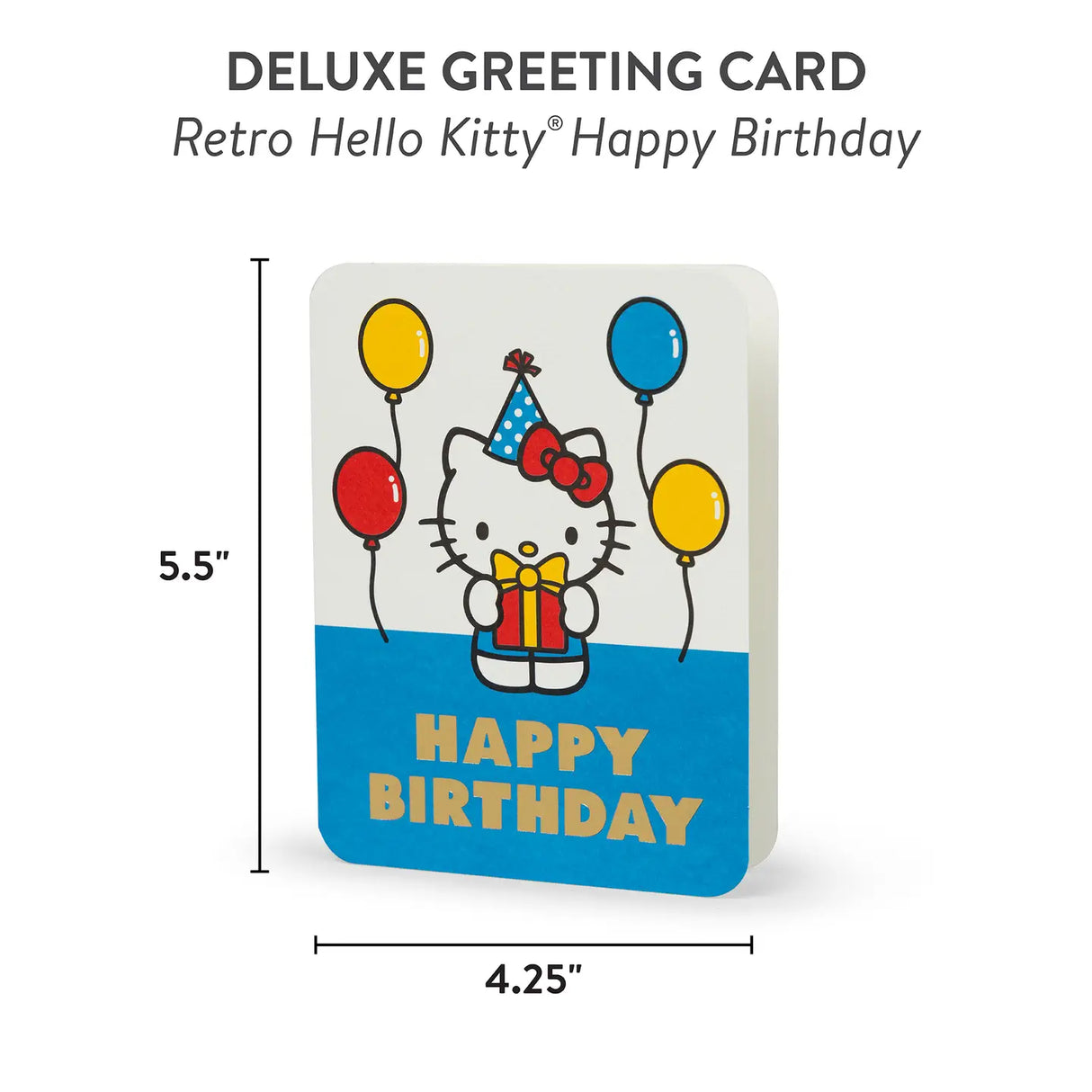 Retro Hello Kitty Happy Birthday Deluxe Greeting Card