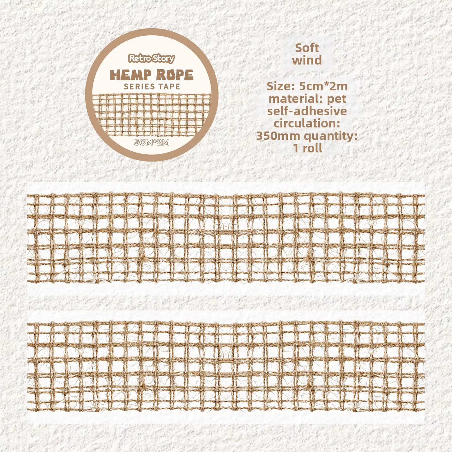 Add a cozy touch to your crafts with the Retro Story Hemp Rope Series Kiss Cut PET Tape. Each kiss‑cut piece is easy to peel and perfect for decorating journals, planners, pen‑pal letters, scrapbooks, and gifts. The soft vintage themed motifs give your pages a gentle, retro touch that feels both cute and calming.