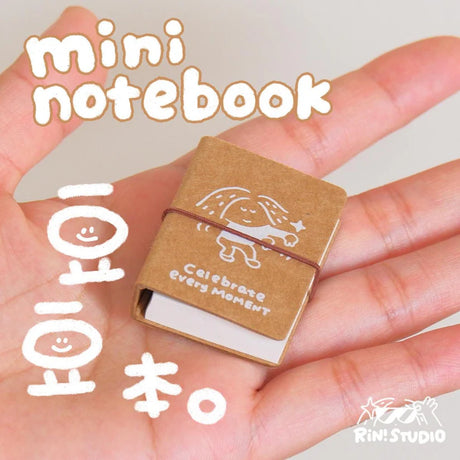 This probably is one of the cutest product our studio have ever made. The mini notebook can basically fit anywhere, and you can either write down some fun topics or put in some of the stickers in the notebook to show case your unique side.

Grab the mini notebook and show your own style!

1.2x 1.6 inches
Cover by kraft paper &amp; inner page by 115g high quality paper
60 blank pages