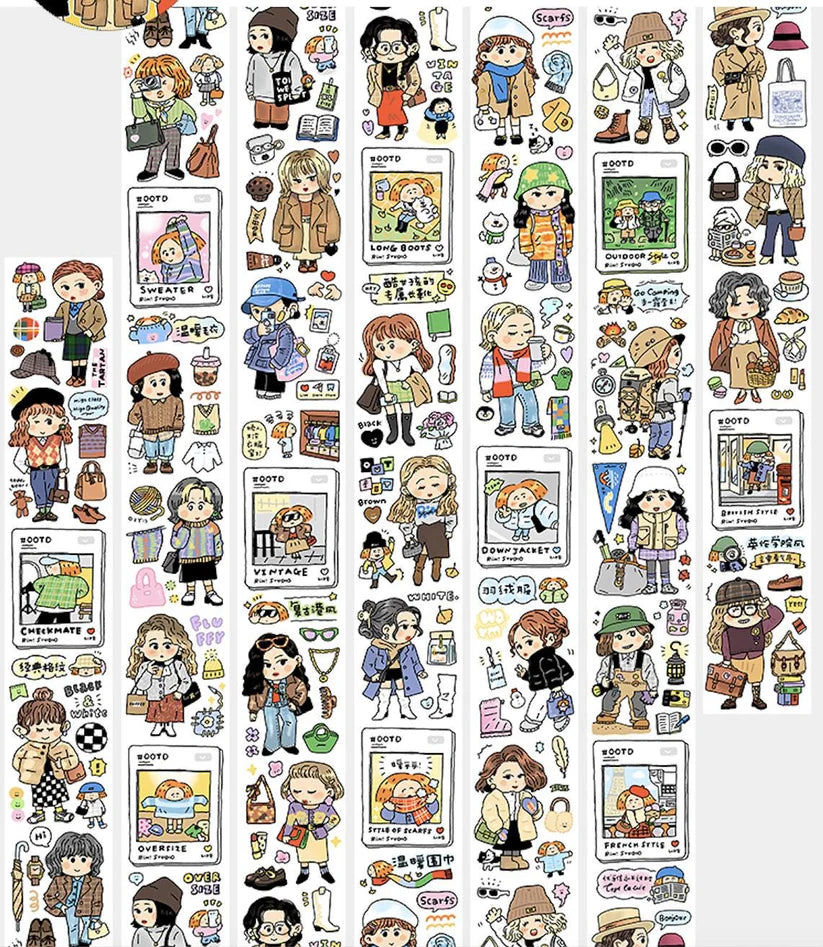 Volume 37:

Want to be a fashion ICON, here we bring you the <ootd a&w=""> category

Who doesn't like a fashion tea party with baby dolls? With the OOTD A&amp;W category, we can finally have a tea party in our journal in the cold weather! Be your own designer to shine on your own fashion tea party!

Materials: Washi tape on release paper</ootd>