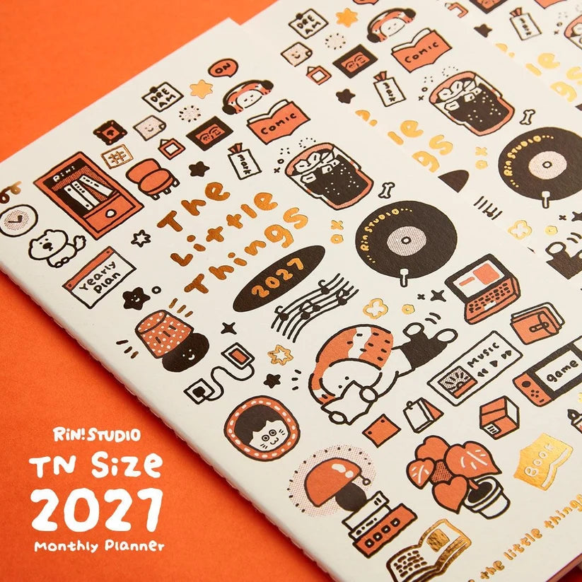 TN Size Monthly Planner · 48 pages Monthly, slim, and sized for a Traveler's Notebook - light enough to actually leave the house with you. For anyone who wants the plan without the weight. It's the little things that matter.