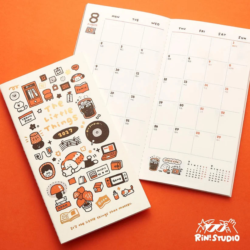 TN Size Monthly Planner · 48 pages Monthly, slim, and sized for a Traveler's Notebook - light enough to actually leave the house with you. For anyone who wants the plan without the weight. It's the little things that matter.