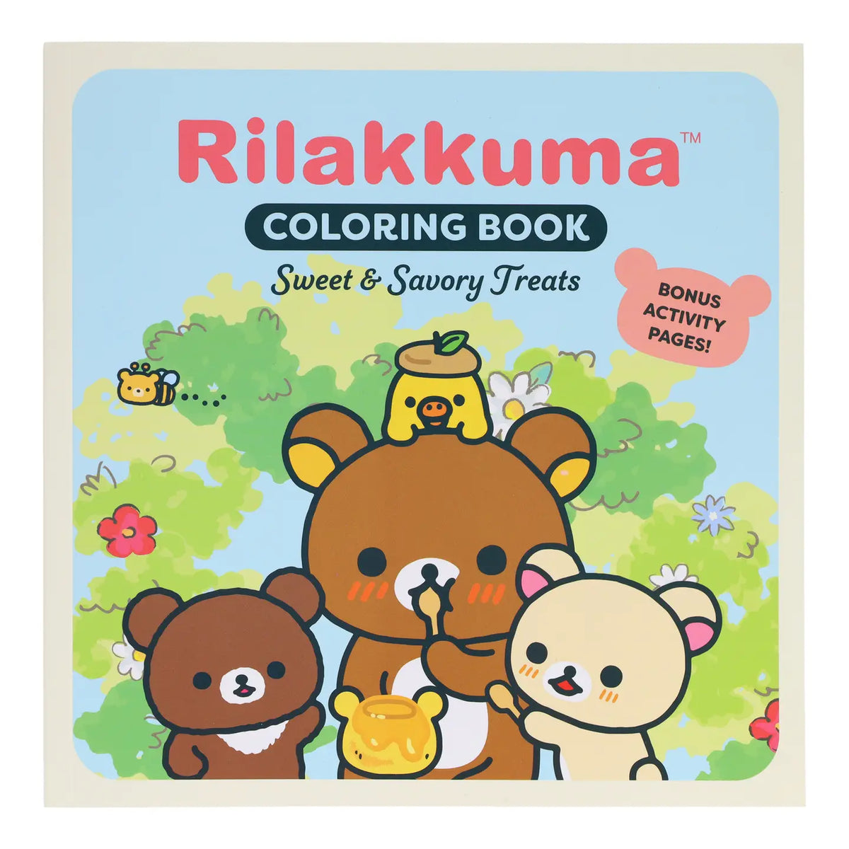 Join the lazy bear Rilakkuma and friends for an adorable coloring adventure full of sweet and savory treats, from berries and cakes to hamburgers and pizza. This book is one of the first in a new series of officially licensed Rilakkuma coloring books!

Rilakkuma, meaning “bear in relaxed mode,” is beloved worldwide for its irresistible kawaii cuteness. Now, for the first time, you can collect a series of cute and cozy coloring books featuring Rilakkuma, Korilakkuma, Chairoikoguma, Kiiroitori, and friends. T