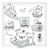 Join the lazy bear Rilakkuma and friends for an adorable coloring adventure full of sweet and savory treats, from berries and cakes to hamburgers and pizza. This book is one of the first in a new series of officially licensed Rilakkuma coloring books!

Rilakkuma, meaning “bear in relaxed mode,” is beloved worldwide for its irresistible kawaii cuteness. Now, for the first time, you can collect a series of cute and cozy coloring books featuring Rilakkuma, Korilakkuma, Chairoikoguma, Kiiroitori, and friends. T