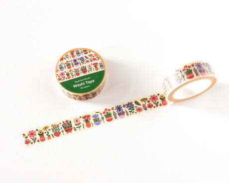 Decorative washi tape featuring colorful illustrated flower and plant pots. Perfect for planners, journals, gift wrapping, scrapbooking, and creative projects. Easy to tear, repositionable, and residue-free.

🌈 Key Features:

Dimensions: 15mm wide x 10 meters (32.8 feet) in length&nbsp;
Contains: 1 washi tape roll

High-quality washi tape material
Easy to tear and reposition
Perfect for scrapbooking, journaling, and crafts