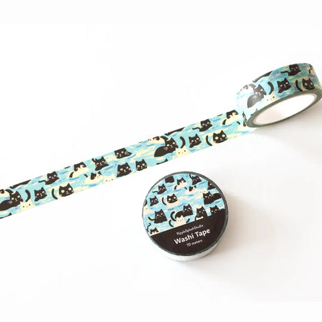 Decorative washi tape featuring playful illustrated cats in a repeating pattern on a soft blue background. Perfect for planners, journals, gift wrapping, scrapbooking, and creative projects. Easy to tear, repositionable, and residue-free.

🌈 Key Features:

Dimensions: 15mm wide x 10 meters (32.8 feet) in length&nbsp;
Contains: 1 washi tape roll

High-quality washi tape material
Easy to tear and reposition
Perfect for scrapbooking, journaling, and crafts