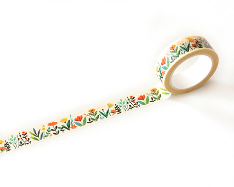 Decorative washi tape featuring delicate illustrated wildflowers and botanical details in soft, natural colors. Perfect for planners, journals, gift wrapping, scrapbooking, and creative projects. Easy to tear, repositionable, and residue-free.

🌈 Key Features:

Dimensions: 15mm wide x 10 meters (32.8 feet) in length&nbsp;
Contains: 1 washi tape roll

High-quality washi tape material
Easy to tear and reposition
Perfect for scrapbooking, journaling, and crafts