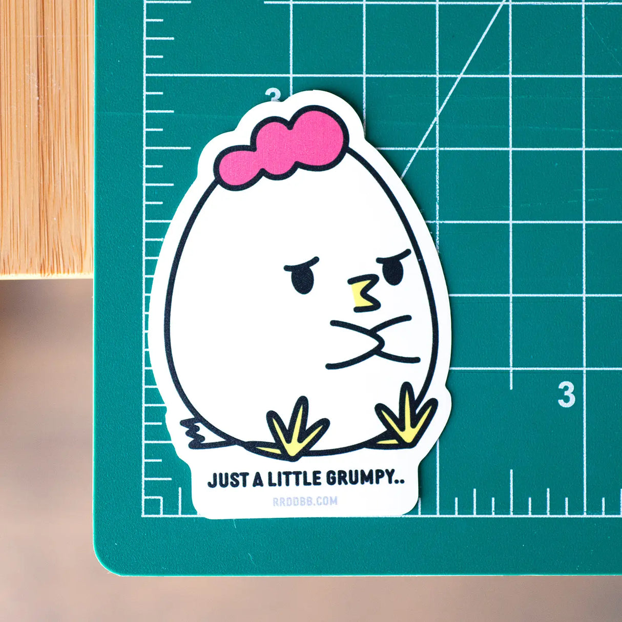 Grumpy Chicken is ready to gripe about all the things.

Printed on premium, durable weatherproof vinyl. Great for planners, bullet journals, laptop, water bottles, anywhere!&nbsp;

This sticker is approximately 2x2.8".
