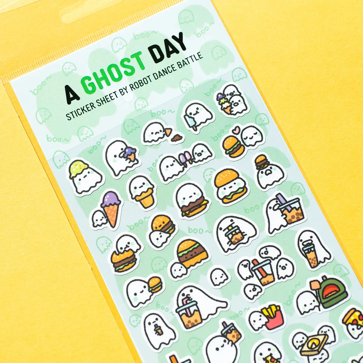 Robot Dance Battle A Ghost Day Sticker Sheet