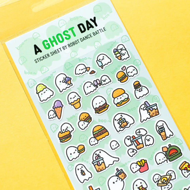 Robot Dance Battle A Ghost Day Sticker Sheet