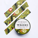 Our pickles + peppers washi is a lightweight decorative tape printed on mulberry paper. It is removable and leaves no residue, making it perfect for scrapbooking, stationery, crafts and more.