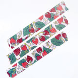 Our strawberry washi is a lightweight decorative tape printed on mulberry paper. It is removable and leaves no residue, making it perfect for scrapbooking, stationery, crafts and more.