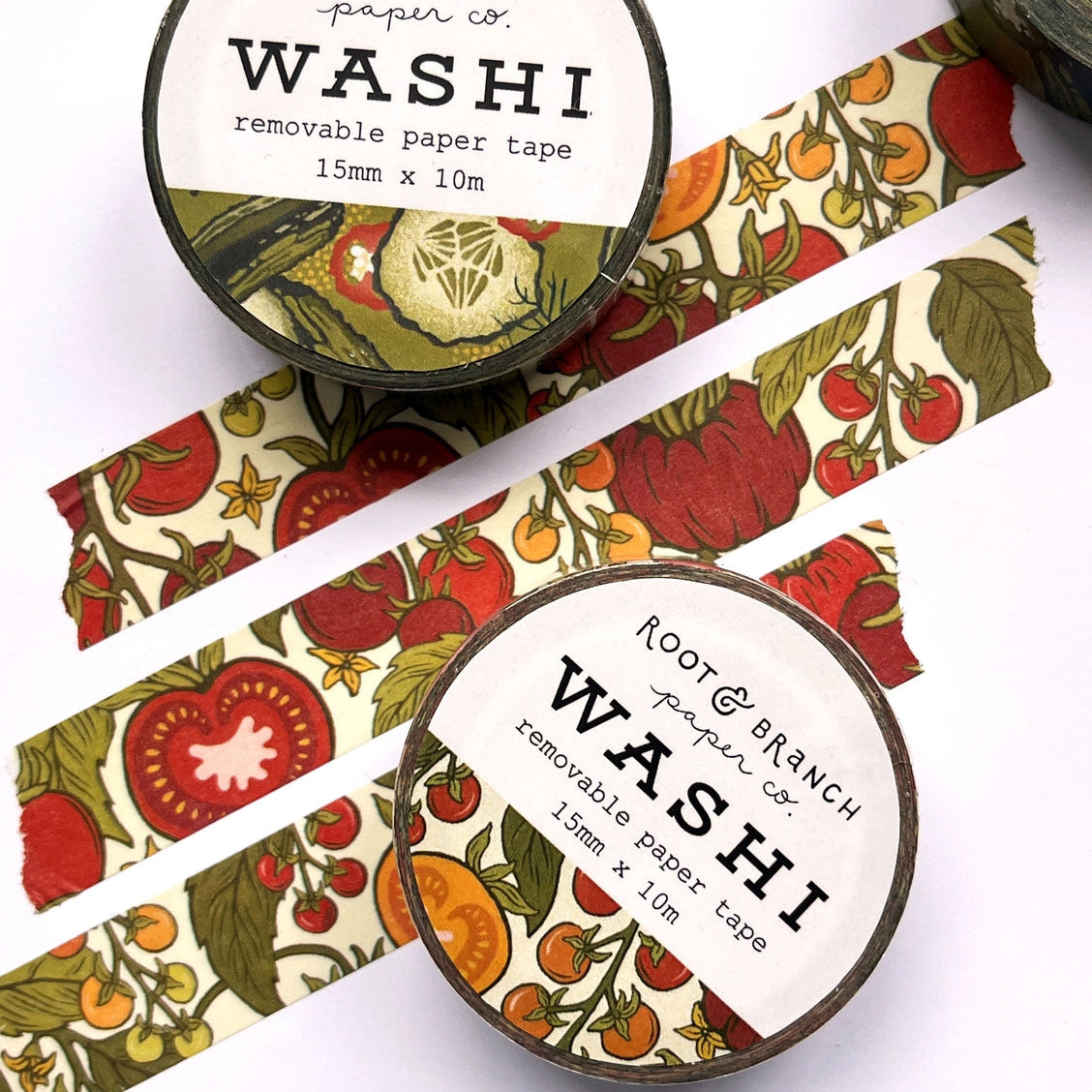 Our tomato washi is a lightweight decorative tape printed on mulberry paper. It is removable and leaves no residue, making it perfect for scrapbooking, stationery, crafts and more.