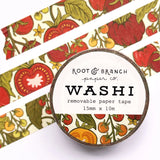 Our tomato washi is a lightweight decorative tape printed on mulberry paper. It is removable and leaves no residue, making it perfect for scrapbooking, stationery, crafts and more.