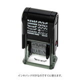 This fun rotating stamp by Midori allows you to choose from several designs and patterns that come with each stamp. The rotating stamp comes with an ink pad to be installed into the stamp before beginning to use it. Lock buttons on the side of the stamp allow you to lock the stamp into place when changing out the ink pad and when changing between designs to avoid mess.
