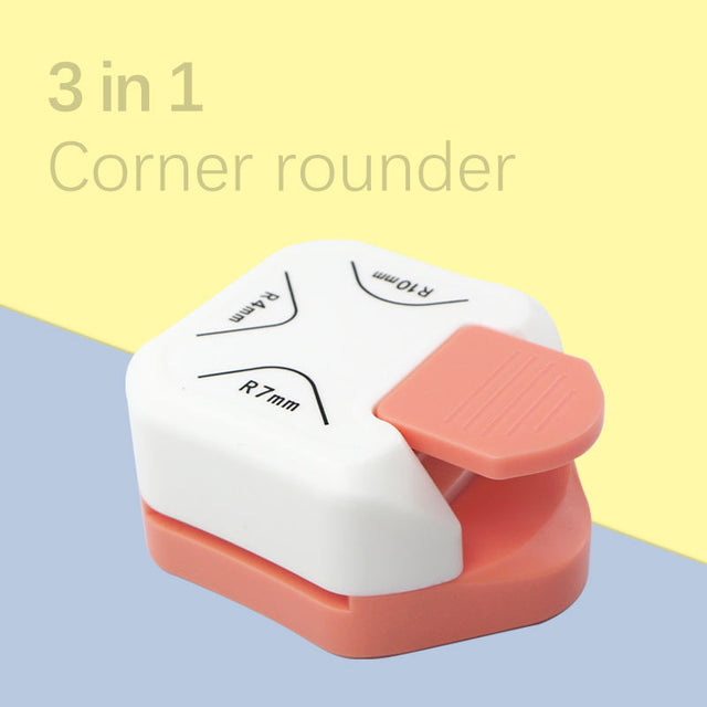 3 In 1 Corner & Paper Punch Corner Rounder - Pink