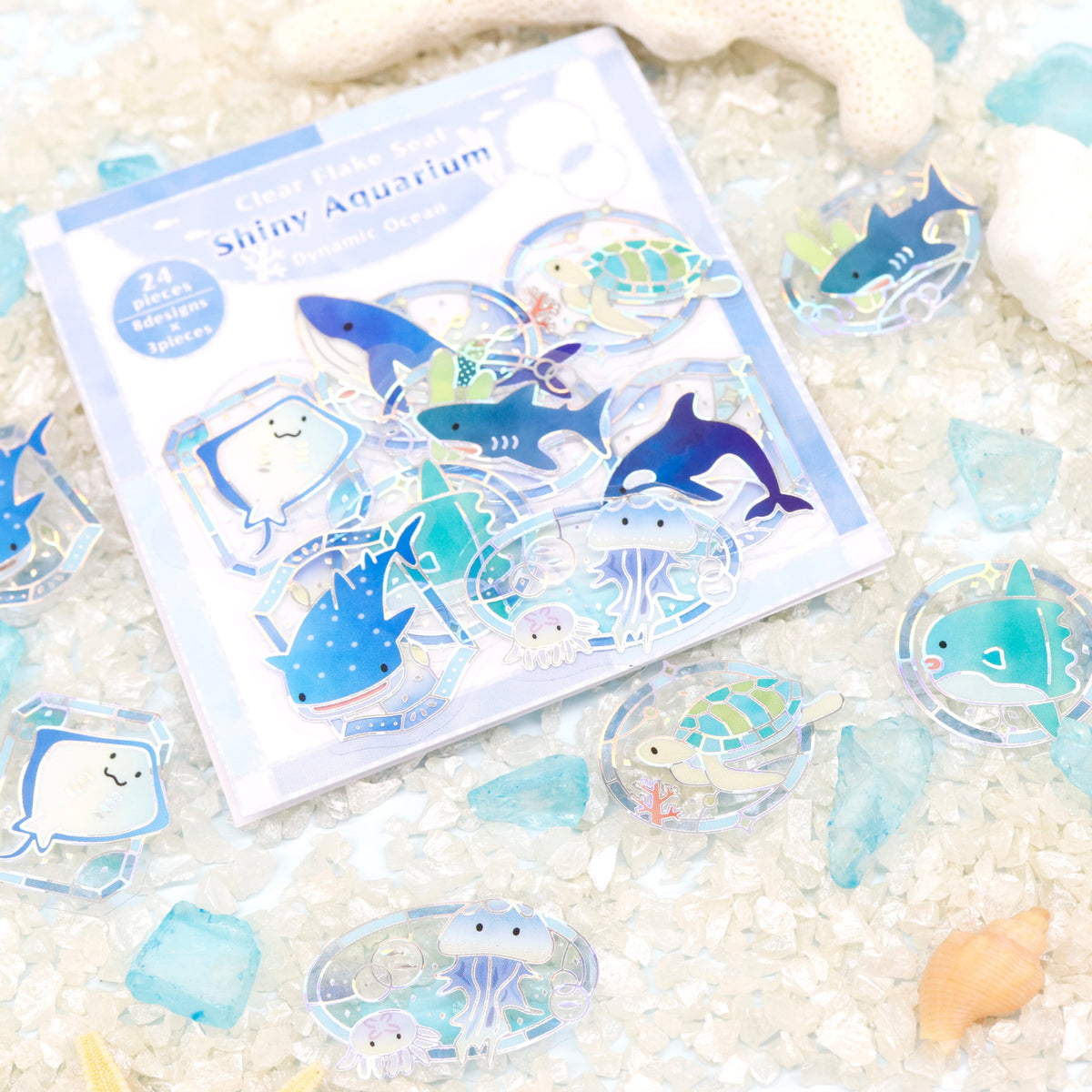 ✨ Gracefully glide through the blue world... Dynamic Ocean...

The backing paper has a handle, making it easy to peel off and simple to decorate—another great feature. It's perfect for collages of notebooks and planners, or for decorating your favorite favorite items!