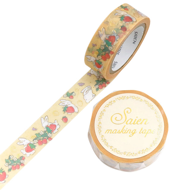 SAIEN - Strawberry and Rabbit Washi Tape
