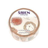 SAIEN Hedgehog and Yarn Washi Tape